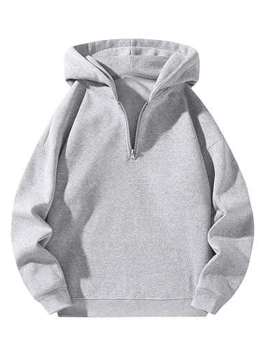 SOLY HUX Men's Quarter Zip Hoodies Zip Up Hoodie Long Sleeve Drop Shoulder Sweatshirt Casual Pullover - Image 1