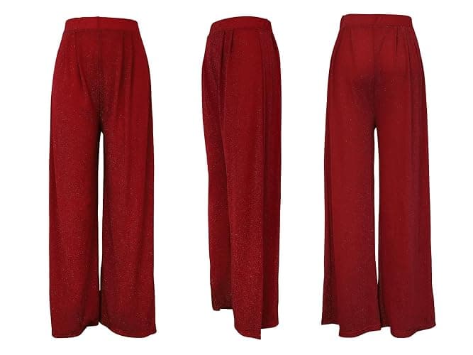 GUOLEZEEV Women High Elastic Waist Wide Leg Palazzo Pants Casual Loose Long Pant Trouser thumbnail 4