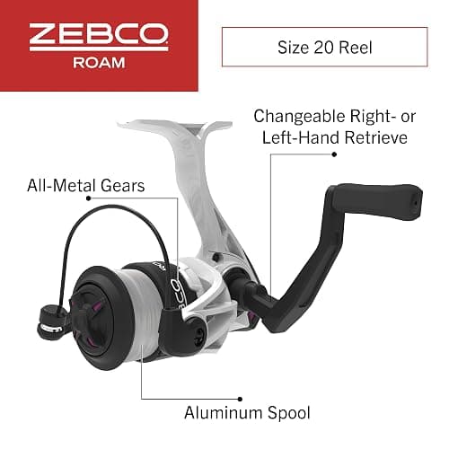 Zebco Roam Spinning Reel and Fishing Rod Combo, 6-Foot Fiberglass Fishing Pole, Split ComfortGrip Handle, Soft-Touch Handle Knob, Size 20 Reel, Changeable Right- or Left-Hand Retrieve thumbnail 3