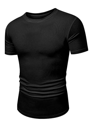 JMIERR Mens Short Sleeve T Shirt Summer Muscle Slim Fitted Crewneck Longline Tees Shirts for Gym Workout thumbnail 6
