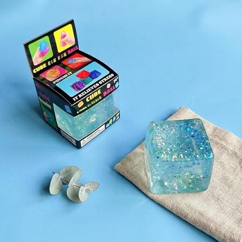 Nice Cube Squishy Stress Cube for Adults,Squishy Slow Rising Fidget Cube Sensory for Anxiety Stress Relief High Density Ice Squeeze Ball Cubes thumbnail 4