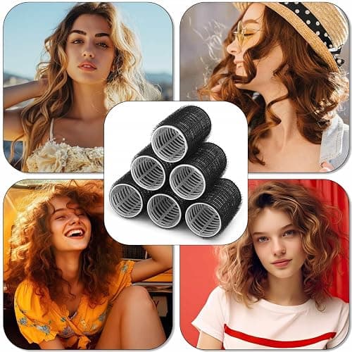 Hair Curlers Rollers, 12Pcs Hair Rollers Hair Curlers Self Grip Holding Rollers with 12 Pcs Hair Clips for Long Medium Short Thick Fine Thin Hair Bangs Volume thumbnail 7