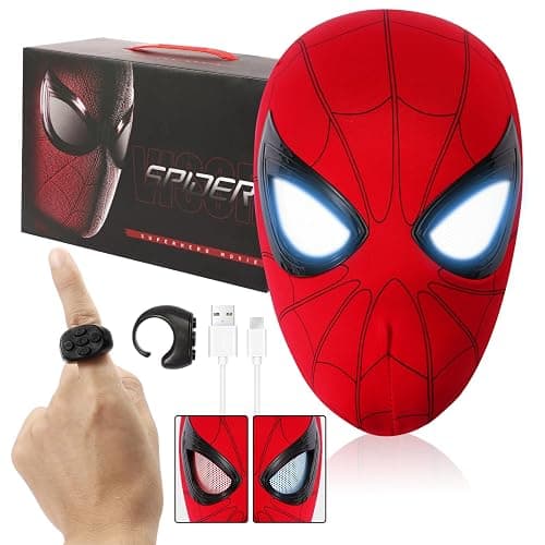 Shampoer Spider Superhero Dynamic Mask - Remote LED Light & Moving Mech Eyes for Immersive Hero Experience, Nice Choice for Superhero Fans - Image 1