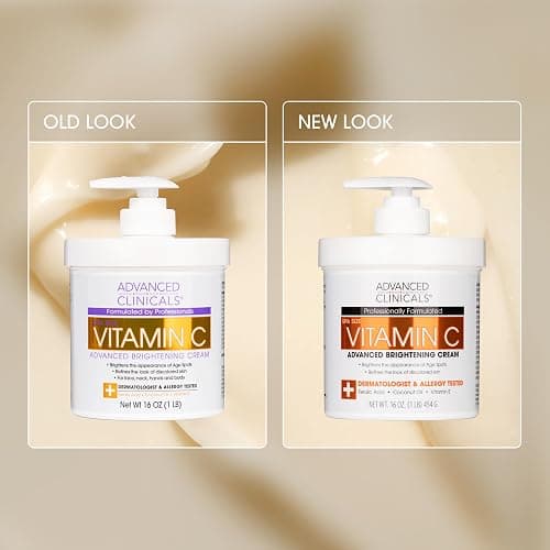 Advanced Clinicals Vitamin C Cream. Advanced Brightening Cream. Anti-aging cream for age spots, dark spots on face, hands, body. Large 16oz. thumbnail 9