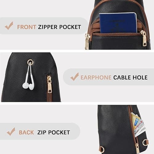 BOSTANTEN Small Sling Bag for Women Leather Crossbody Bags Fanny Pack Chest Bag for Travel thumbnail 7