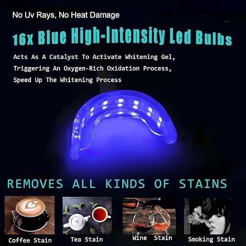 TAWEE Teeth Whitening Kit Safe for Sensitive Teeth & Enamel Wired Tooth whitening Accelerator Light with 16 Blue LED Birthday Gifts for Women Men Gum Health thumbnail 4