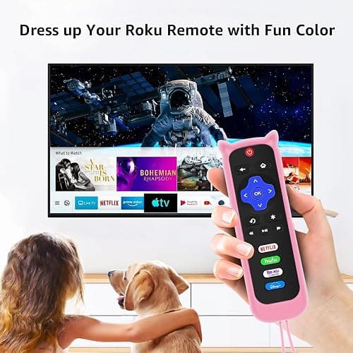 3Pack Remote Cover for Roku, Compatible with Hisense/TCL Roku TV Steaming Stick/Express, Silicone Protective Controller Universal Sleeve Skin Glow in The Dark Purple Blue Pink thumbnail 6