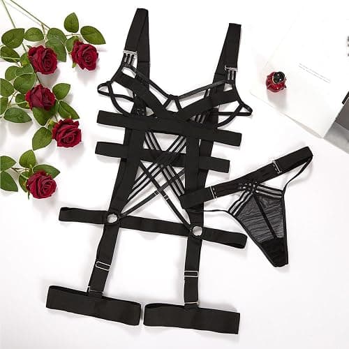 Bigary Womens Cutout Strappy Garter Underwire Babydoll Bodysuits thumbnail 5