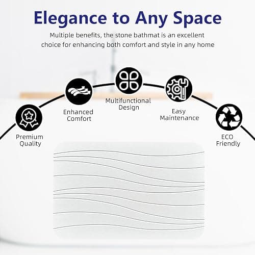Drvykkn Fast Drying Stone Bath Mats for Bathroom, Non-Slip Diatomaceous Earth Bath Mat, Super Absorbent Bath Mat Stone thumbnail 7