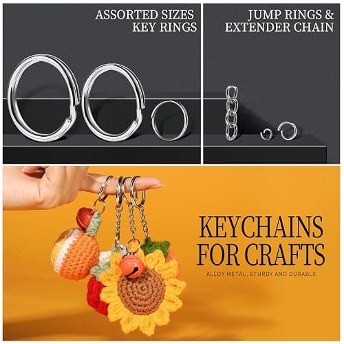 LEOBRO Keychain Making Kit, 265PCS Keychains Clips and Key Rings, Well Crafted Sturdy Key Chain Making Kit, Key Chain Rings, Keychains Hooks, for Key Chains, Lanyard, Jewelry Making, Crafts, Silver thumbnail 5