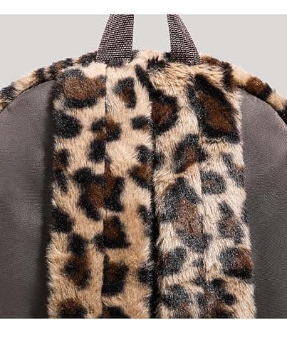 HOKMAH Fashion Backpack y2k Purse Backpack, Cute Fuzzy Daypack Grunge Alt Emo Shoulder Bag Cheetah Chic Coquette Harajuku Bag (leopard print) thumbnail 5