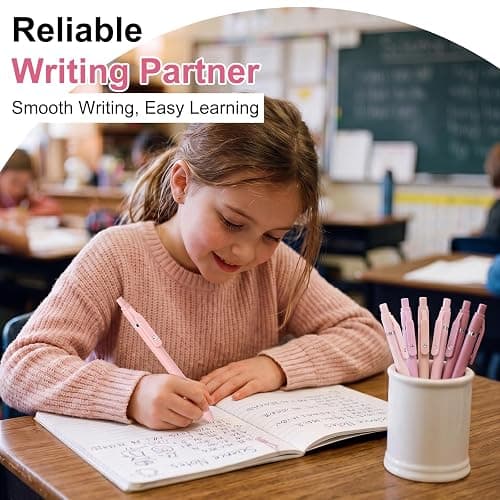 Fenmay Pink Pens Black Ink, 7 Pcs 0.7mm Fine Point Smooth Writing Gel Pens, Quick Dry & No Smudge, Cute Aesthetic Back-to-School Office School Supplies Gifts for Women & Students thumbnail 2