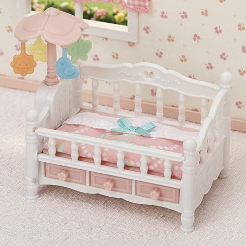 Calico Critters - Crib with Mobile Set - Dollhouse Furniture & Accessories | Rock the babies to sleep under a spinning mobile - nursery furniture that makes bedtime scenes extra sweet, Ages 3+ thumbnail 6