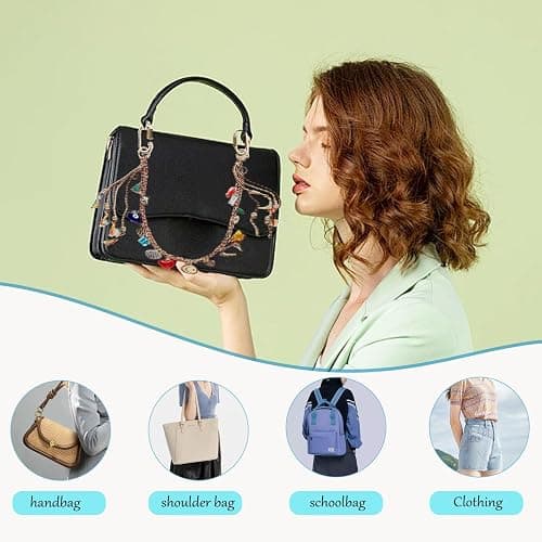 LSBDJDL Chain Beaded Rope Braided Keychain for Handbag Purse Backpack Accessories for Bag Purse Accessories for Women thumbnail 3