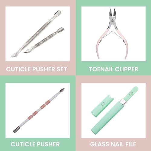 Malva Belle Best Crystal Glass Nail File for Women - File & Travel Case Set - Heavy Duty for Natural Nails, Gel - Professional Nail Shaper – Nail Care Essentials - Pastel Pink 2mm thumbnail 6