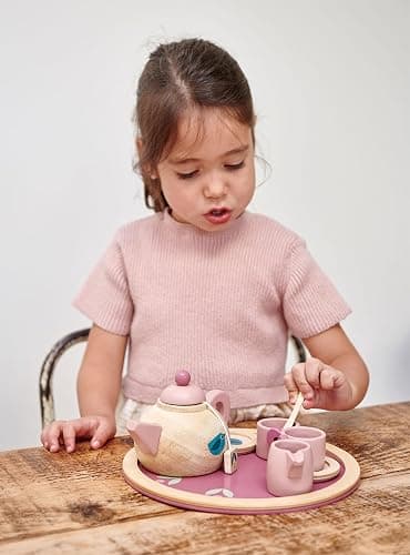 Tender Leaf Toys - Birdie Tea Set - Realistic Teapot, Cups and Treats for Pretend Afternoon Tea Party - Social, Creative, and Imaginative Development - Learning Role Play - Age 3+ thumbnail 5