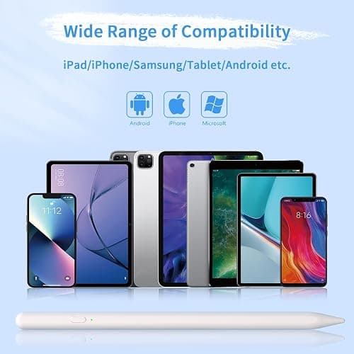 Stylus Pens for Touch Screens, Universal Fine Point iPad Pencil with Magnetic Adsorption Compatible with iPhone/iPad/Samsung/Android/Tablet & Other Touch Screens (White) thumbnail 2