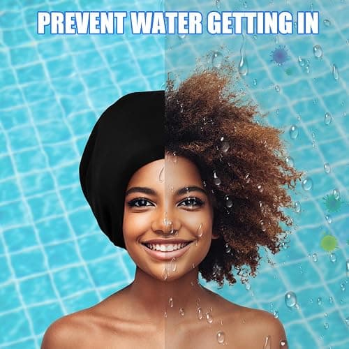 Extra Large Swim Cap - Swim Cap for Long Hair, Dreadlocks, Weaves, Hair Extensions, Braids, Curls & Afros - Silicone Swimming Cap for Women & Men, Keep Hair Dry thumbnail 3