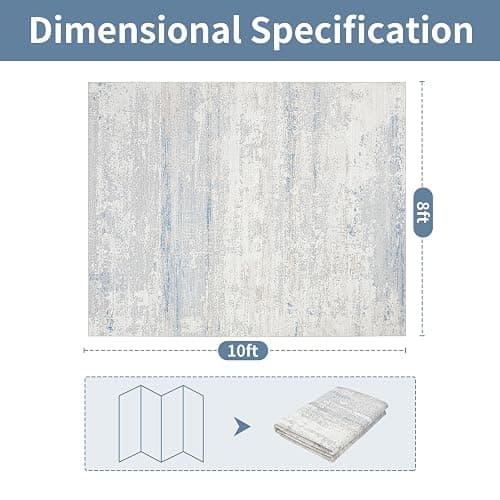 Lbris Washable Rugs 8x10 Area Rugs for Living Room- Modern Abstract Rugs for Bedroom,Dining Room, Large Soft Low Pile Carpet with Non Slip Rubber Backing,Neutral Accent Rug for Nursery Home Office thumbnail 2