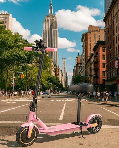 Electric Scooter for Adults with Seat Option, 350W/500W Motor, 8.5"/10" Solid Tires, Dual Suspension & Brakes, 16–22 MPH, Up to 22 Miles Range, Foldable Commuter Escooter with App Control thumbnail 2