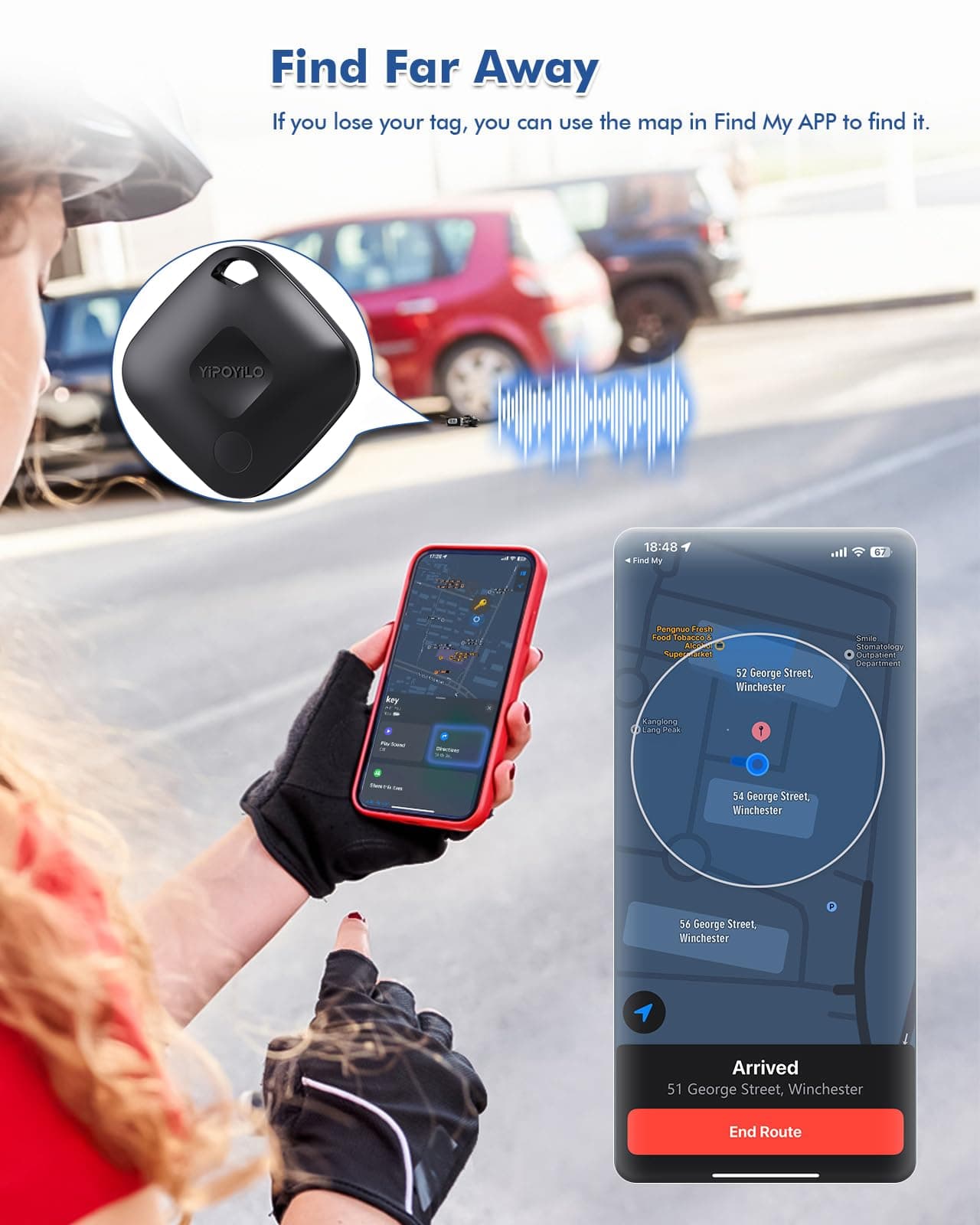 Air Tracker Tag, Item Tracker Luggage Tracker Compatible with Apple Find My(iOS Only), Key Locator with Privacy Protection, Bluetooth Tracker for Key Backpack etc 4 Pack Pure Black thumbnail 5