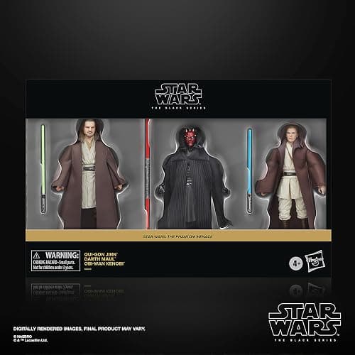 Star Wars The Black Series Qui-Gon Jinn, Darth Maul, Obi-Wan Kenobi The Phantom Menace 6 Inch Action Figures thumbnail 3