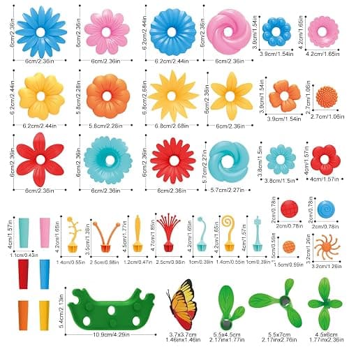 SpringFlower Toys for Girls 3 4 5 6 7 Years Old, Flower Garden Building Kit with Storage case,Educational STEM Toy and Preschool Garden Play Set for Toddlers, for Kids,148pcs thumbnail 4