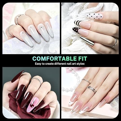 JODSONE Oval Fake Press on Nails Pre-shape Round Gel for Full Cover Acrylic Round Oval Full Nail Tips 12 Sizes 360Pcs for DIY at Home thumbnail 2