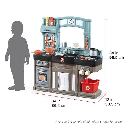 Step2 Best Chefs Kids Kitchen Playset, Indoor/Outdoor Kitchenette, Interactive Play with Lights and Sounds, Made of Durable Plastic, Includes 25 Piece Toy Accessories, For Toddlers 2+ Years Old thumbnail 3