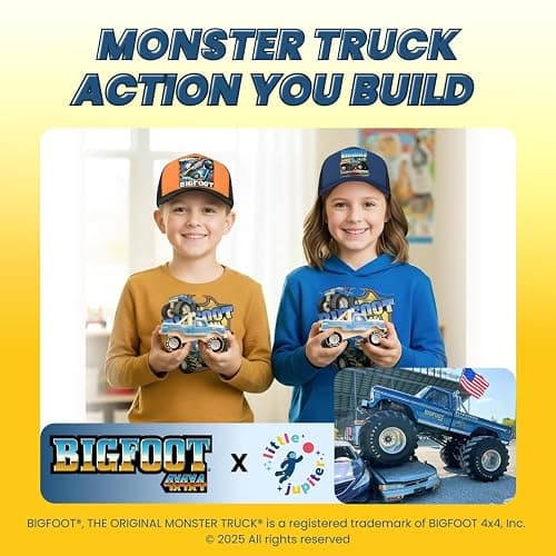 DIY Bigfoot 1 Monster Truck Wooden Kit w/Stickers (Small 5")- Officially Licensed Kids Building Kit - Wood Building Kits for Kids & Stem Toys for Ages 5-8 Years - Arts & Crafts Kits for Children thumbnail 2