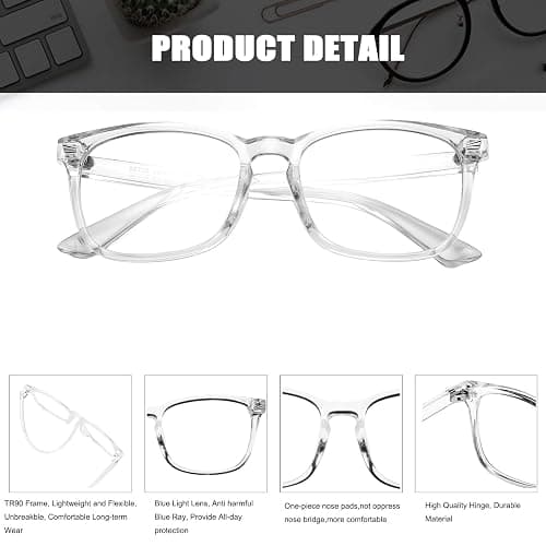 Hycredi Kids Blue Light Blocking Glasses，Anti Eyestrain & UV Protection, Computer Gaming TV Phone Glasses for Boys Girls thumbnail 4