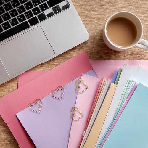 Love Heart Paper Clips, 100 Pack (Gold and Rose Gold), Cute Love Shaped Stainless Steel Metal Bookmarks for Document Note Sorting, Wedding Decoration, Crafts, Kids, Office Supplies thumbnail 2