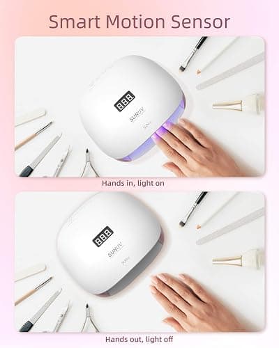 SUNUV Lampe à Ongles UV LED pour Vernis Gel, avec 4 Réglages de Minuterie, Sèche-Ongles avec Affichage LED à Capteur Automatique et Base Amovible, SUN4S Rose thumbnail 4