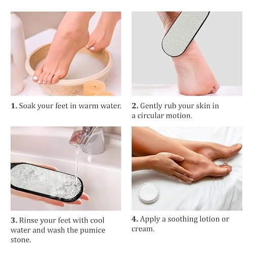 Pumice Stone Foot Scrubber - Pedicure Foot File with Handle for Dry Dead Skin - Callus Remover for Feet - Foot Scraper - Exfoliating Brush for Heels, Elbows, Hands thumbnail 4