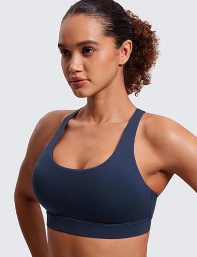 CRZ YOGA Naked Feeling Strappy Sports Bras | Medium Support, Removable Pads, Yoga, Sleek, Scoop Neck, for Women thumbnail 4