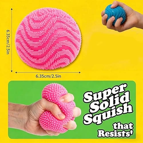 Fuzz Squishy Stress Ball, Soft Fidget for Anxiety Relief, Sensory Squishy Ball to Increase Hand Flexibility & Relieve, Ultra Squishy and Moldable Slow Rise for (Blue) thumbnail 3