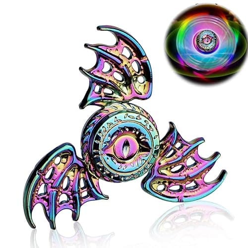 Phoenix Cool Fidget Hand Spinners Dragon Wing Finger Spinner Metal Focus Stainless Steel Fingertip Gyro Stress Relief Spiral Twister Toy Party Favors Birthday Gift for Kids Adults(Rainbow) - Image 1
