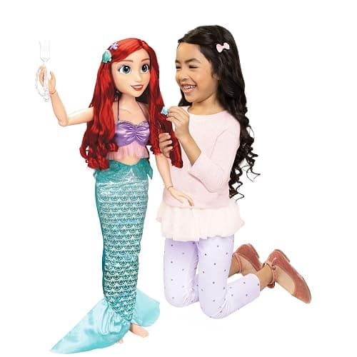 Disney Princess Ariel Doll Playdate 32” Tall & Poseable, My Size Articulated Doll in Mermaid Outfit, Comes with Dinglehopper to Comb Her Long Red Hair, and Seashell Hair Pins - Image 1