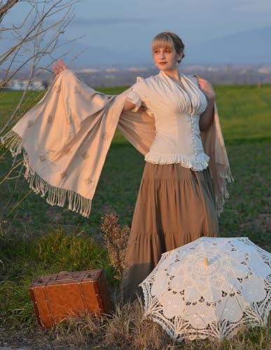 Scarlet Darkness Womens Work Tops Elegant Renaissance Pirate Shirt Short Sleeve Victorian Peasant Blouses thumbnail 8