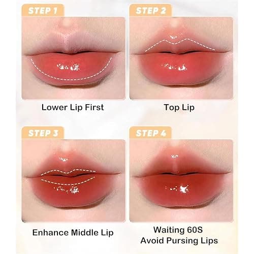 Ice Watery Lip Gloss - Iced Tea Mirror Jelly Light Glaze, Glasting Water Gloss, Tinted Hydrating Lip Gloss With Metal Applicator (#07) - #07 thumbnail 6