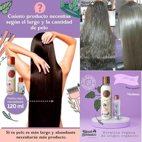 Keratina Ritual Botanico 250ML & Termo Protector 120ML Incluye Cepillo Aplicador & Manual de Instrucciones | Alisado Progresivo Organico Vegano Sin formol ni Amoniaco | Producto Colombiano thumbnail 4