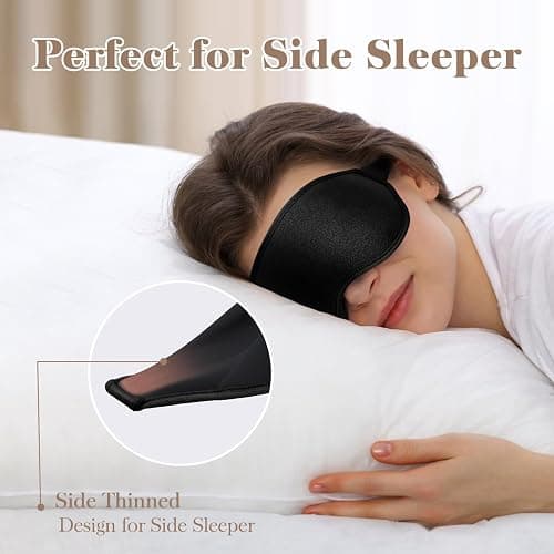 Fygrip 3D Eye Mask Sleep Mask for Men & Women, 100% Pressure-Free & Light Block-Out Eye Mask for Sleep with Easy Adjustable Strap, Night Eye Cover for Travel, Black thumbnail 7