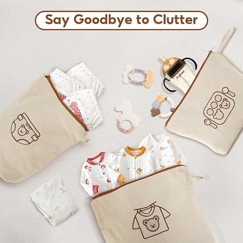 Mini Nomad 7PCs Diaper Bag Organizer Pouches for Baby Kids Travel Essential Storage, Large Waterproof and Zipped Baby Packing Cubes thumbnail 6