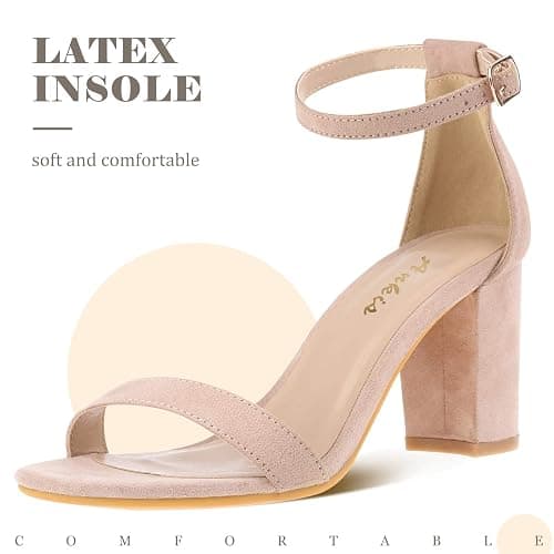 Ankis Heels for Women Open Toe Ankle Strap Chunky Heel Sandals 2.75 Inch thumbnail 6