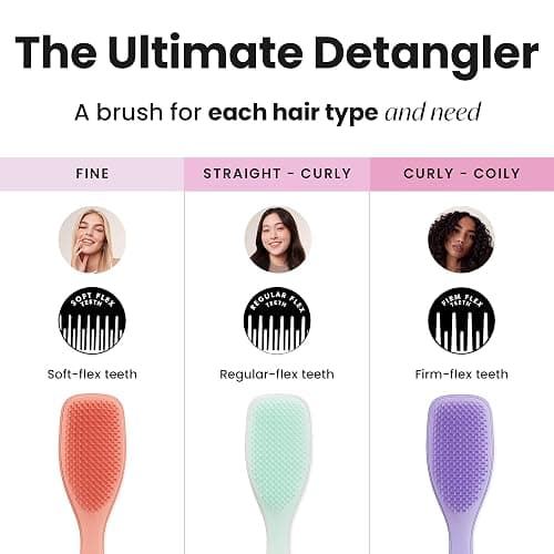 Tangle Teezer Ultimate Detangler Brush for Wet & Dry Hair, Eliminates Knots & Reduces Breakage for All Hair Types, Baby Pink & Mint thumbnail 8