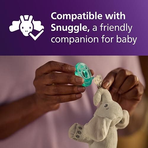 Philips Avent Soothie Baby Pacifiers - 100% Silicone Pacifiers for Babies 0-3 Months, One-Piece Design, BPA-Free, Extra Durable, Green, 4 Pack, Model SCF190/41 thumbnail 9