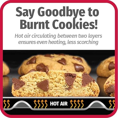 GoodCook AirPerfect Non-Stick Air Insulated 16” x 14” Cookie Sheet - Carbon Steel Cooking Pans, No Burn Insulation Bakeware, Cookie Sheets for Baking, Oven Pan Set thumbnail 3