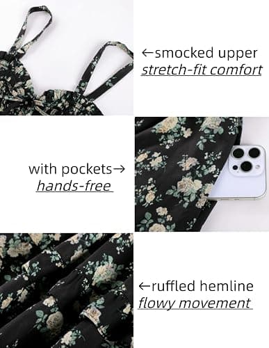 Scarlet Darkness Smocked Floral Sundresses for Women Teens 2026 Summer Flowy Ruffle Mini Dress thumbnail 8