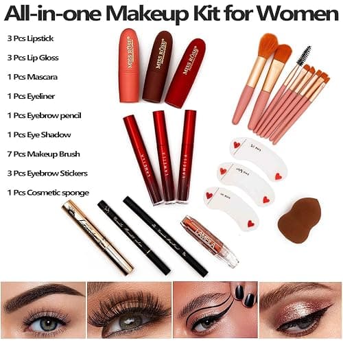 UNIFULL 132 Color All- In- One Makeup For Women Full Kit,Professional Makeup Kit,Makeup Gift Set for Women &Girls,Include eyeshadow/lipstick/concealer/Lip Gloss/Eyeliner/Mascara/Makeup Brushes（006N2-Silver） thumbnail 3