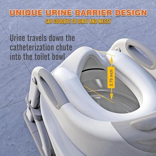 Potty Training Seat, SKYROKU Upgrade Toddler Toilet Seat for Kids Boys Girls, 2 in 1 Potty Training Toilet, Splash Guard Anti-Slip Pad Step Stool,New Sector-Shape Stabilized Base (8899+Grey) thumbnail 5